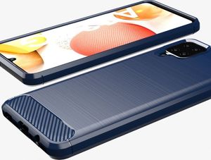 Hurtel Carbon Case elastyczne etui pokrowiec Samsung Galaxy A12 / Galaxy M12 niebieski 5