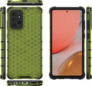Hurtel Honeycomb etui pancerny pokrowiec z żelową ramką Samsung Galaxy A72 4G zielony 12