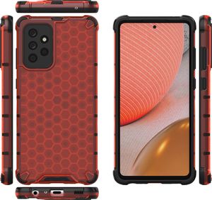 Hurtel Honeycomb etui pancerny pokrowiec z żelową ramką Samsung Galaxy A72 4G czerwony 12