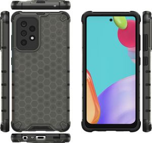 Hurtel Honeycomb etui pancerny pokrowiec z żelową ramką Samsung Galaxy A52 5G / A52 4G czarny 12