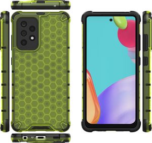 Hurtel Honeycomb etui pancerny pokrowiec z żelową ramką Samsung Galaxy A52 5G / A52 4G zielony 12