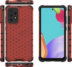 Hurtel Honeycomb etui pancerny pokrowiec z żelową ramką Samsung Galaxy A52 5G / A52 4G czerwony 12