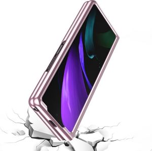 Hurtel Plating Case hard case pokrowiec etui z metaliczną ramką Samsung Galaxy Z Fold 2 5G niebieski 3