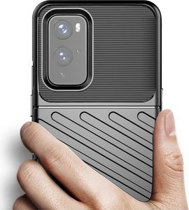 Hurtel Thunder Case elastyczne pancerne etui pokrowiec OnePlus 9 czarny 2