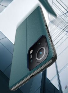 Hurtel Eco Leather View Case elegancki futerał etui z klapką i funkcją podstawki Xiaomi Mi 11 niebieski 11