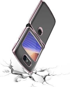 Hurtel Plating Case hard case pokrowiec etui z metaliczną ramką Motorola Razr 5G czarny 5
