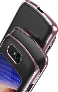 Hurtel Plating Case hard case pokrowiec etui z metaliczną ramką Motorola Razr 5G czarny 7