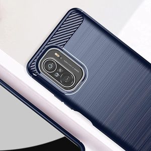 Hurtel Carbon Case elastyczne etui pokrowiec Xiaomi Poco F3 niebieski 2