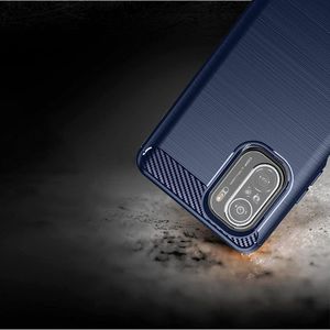 Hurtel Carbon Case elastyczne etui pokrowiec Xiaomi Poco F3 niebieski 3