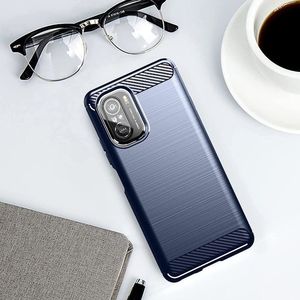 Hurtel Carbon Case elastyczne etui pokrowiec Xiaomi Poco F3 niebieski 5