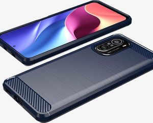 Hurtel Carbon Case elastyczne etui pokrowiec Xiaomi Poco F3 niebieski 7