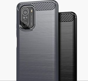 Hurtel Carbon Case elastyczne etui pokrowiec Xiaomi Poco F3 czarny 2