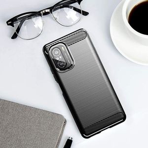 Hurtel Carbon Case elastyczne etui pokrowiec Xiaomi Poco F3 czarny 7