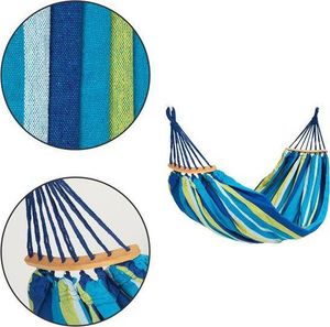 ModernHome Hamak ogrodowy dwuosobowy z pokrowcem - niebieski 5