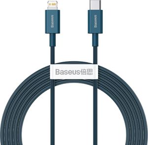 Kabel USB Baseus USB-C - Lightning 2 m Niebieski (BSU2662BLU) 1