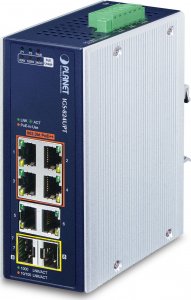 Switch Planet PLANET Industrial 4-Port GE 802.3at + 2 GE + 2 100/1000X SFP 1