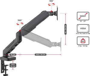 Huzaro Uchwyt biurkowy na monitor 15" - 27" Motion 1.3 13