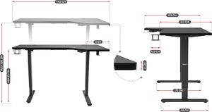 Biurko Huzaro Hero 9.0 Czarne 140 cmx60 cm 19