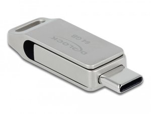 Pendrive Delock PENDRIVE DELOCK 64GB USB-C+USB-A 3.1 GEN 2 METALOWA OBUDOWA 2