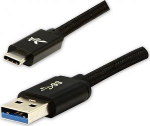 Kabel USB Logo USB-A - USB-C 1 m Czarny 1