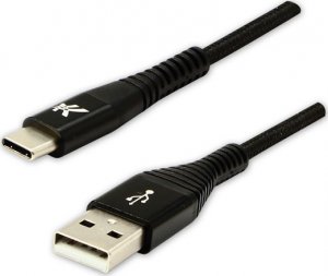 Kabel USB Logo USB-A - USB-C 1 m Czarny 1
