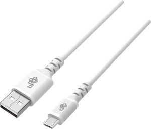 Kabel USB TB Print USB-A - microUSB 1 m Biały (1_742412) 1