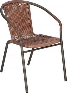Springos Krzesło ogrodowe na taras metalowe brązowe UNIWERSALNY 1