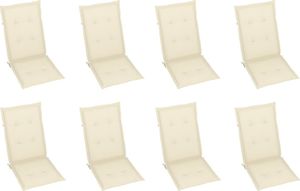 vidaXL Rozkładane krzesła ogrodowe z poduszkami, 8 szt., drewno tekowe 6