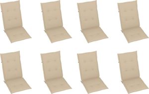 vidaXL Rozkładane krzesła ogrodowe z poduszkami, 8 szt., drewno tekowe 5