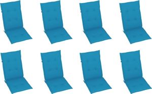 vidaXL Rozkładane krzesła ogrodowe z poduszkami, 8 szt., drewno tekowe 5