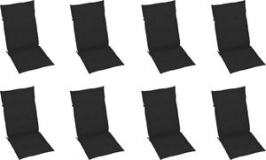 vidaXL Rozkładane krzesła ogrodowe z poduszkami, 8 szt., drewno tekowe 5