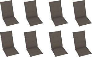 vidaXL Rozkładane krzesła ogrodowe z poduszkami, 8 szt., drewno tekowe 5
