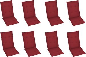 vidaXL Rozkładane krzesła ogrodowe z poduszkami, 8 szt., drewno tekowe 5