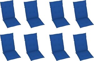 vidaXL Rozkładane krzesła ogrodowe z poduszkami, 8 szt., drewno tekowe 5