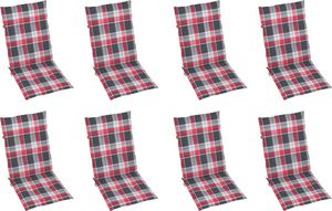 vidaXL Rozkładane krzesła ogrodowe z poduszkami, 8 szt., drewno tekowe 6