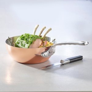 De Buyer De Buyer Prima Matera Sauté Pan Copper/Steel 24cm curved induc. 8