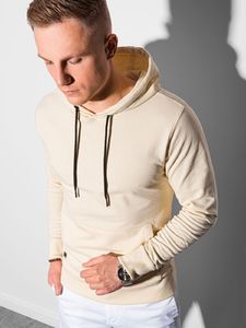 Ombre Bluza męska z kapturem B1154 - kremowa XXL 1