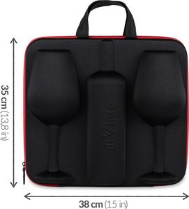 diVinto Etui na wino z kieliszkami Who cares Black 9