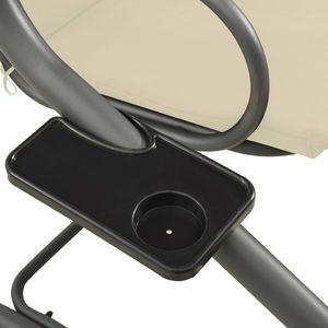 vidaXL Huśtawka ogrodowa z baldachimem, piaskowa 7