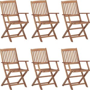 vidaXL Składane krzesła ogrodowe 6 szt., lite drewno akacjowe 1