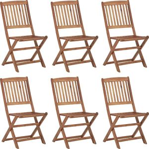 vidaXL Składane krzesła ogrodowe 6 szt., lite drewno akacjowe 1