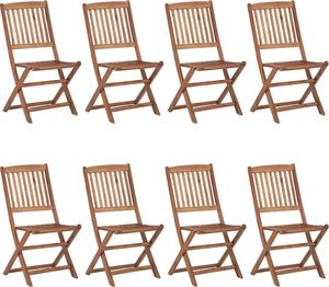 vidaXL Składane krzesła ogrodowe, 8 szt., lite drewno akacjowe 1