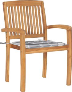 vidaXL Sztaplowane krzesła ogrodowe z poduszkami, 8 szt., tekowe 3