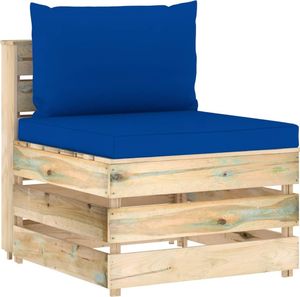 vidaXL Moduł sofy środkowej z poduszkami, impregnowane drewno, niebieski 1