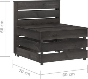 vidaXL Ogrodowa sofa środkowa z palet, impregnowane drewno sosnowe 6