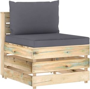 vidaXL Moduł sofy środkowej z poduszkami, impregnowane drewno, antracytowy 1