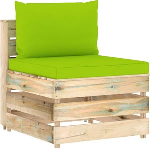 vidaXL Moduł sofy środkowej z poduszkami, impregnowane drewno, jasnozielony 1