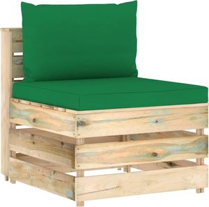 vidaXL Moduł sofy środkowej z poduszkami, impregnowane drewno, zielony 1