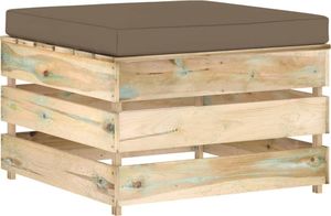 vidaXL Modułowy stołek z poduszką, impregnowane na zielono drewno 1