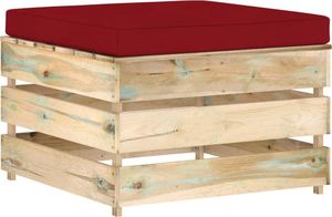 vidaXL Modułowy stołek z poduszką, impregnowane na zielono drewno 1
